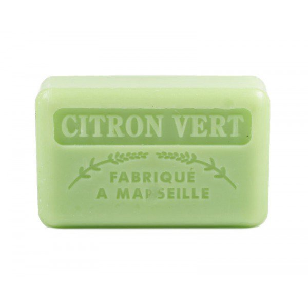 Savon de Marsella de lima jabón - hecho a mano y enriquecido con mantequilla de karité orgánica - 4 oz
