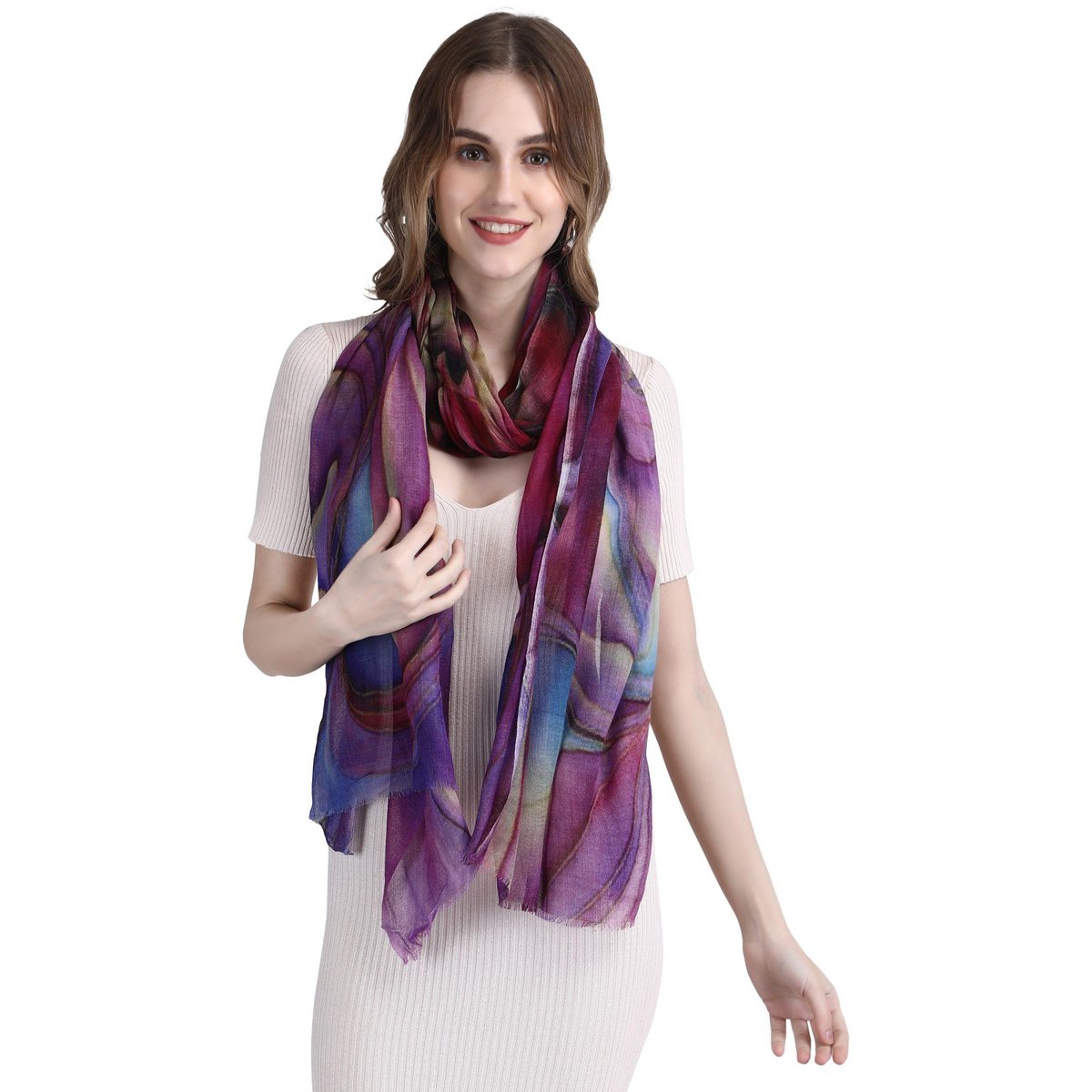 Digital Print Stole of Fine Wool – Fairtrade & Sustainable 5