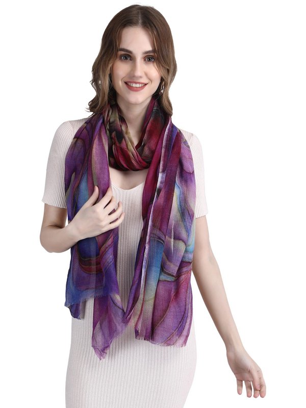 Digital Print Stole of Fine Wool – Fairtrade & Sustainable 5