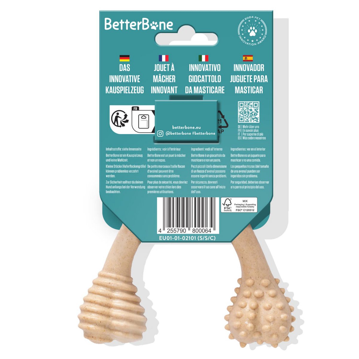 BetterBone Dogs Kauchen -SSmall Soft Classic (zonder nylon, CO2 neutraal gemaakt in Europa)