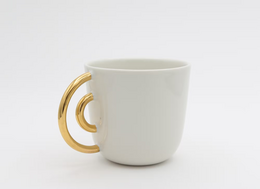 Coppa Cir Gold 220ml ø:8cm d:11cm h:8,5cm Porcellana fatta a mano