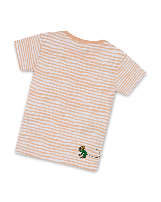 Koaa - Pippi Langstrumpf «rayures» - T-shirt blanc / orange