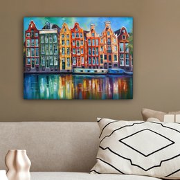 Canvas Painting - Wall Decoration Amsterdam - Oil - Grease - Painting - Art - Wall Decoration Living Room - Bedroom Decoration - Room Accessories - Canvas Paintings