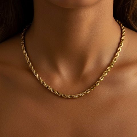 GOLDEN EMBRACE - Gold plated steel double necklace