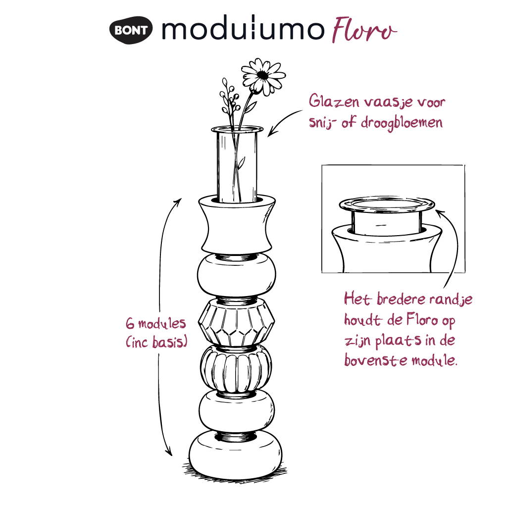Modulumo – Floro – 12 stuks + gratis houten display!