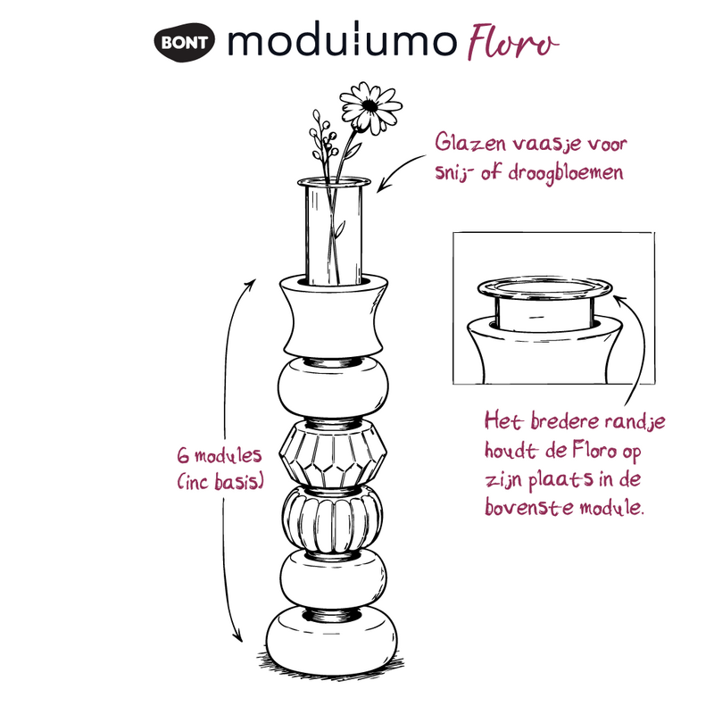Modulumo – Floro – 12 stuks + gratis houten display!