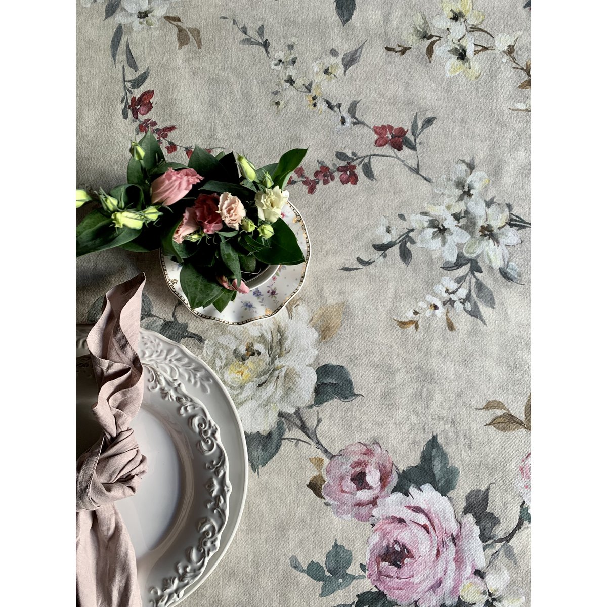 Mantel Rectangular, 100% Algodón Orgánico, Estampado | Lexington