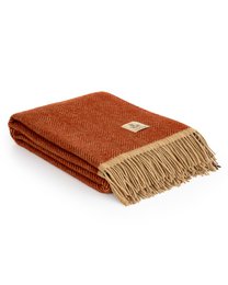 Wool Throw Blanket Denver Terra dark