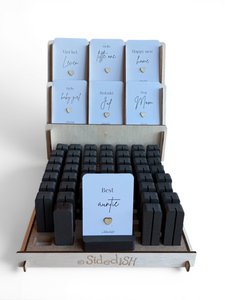 Display met A7 kaarten en houdertjes