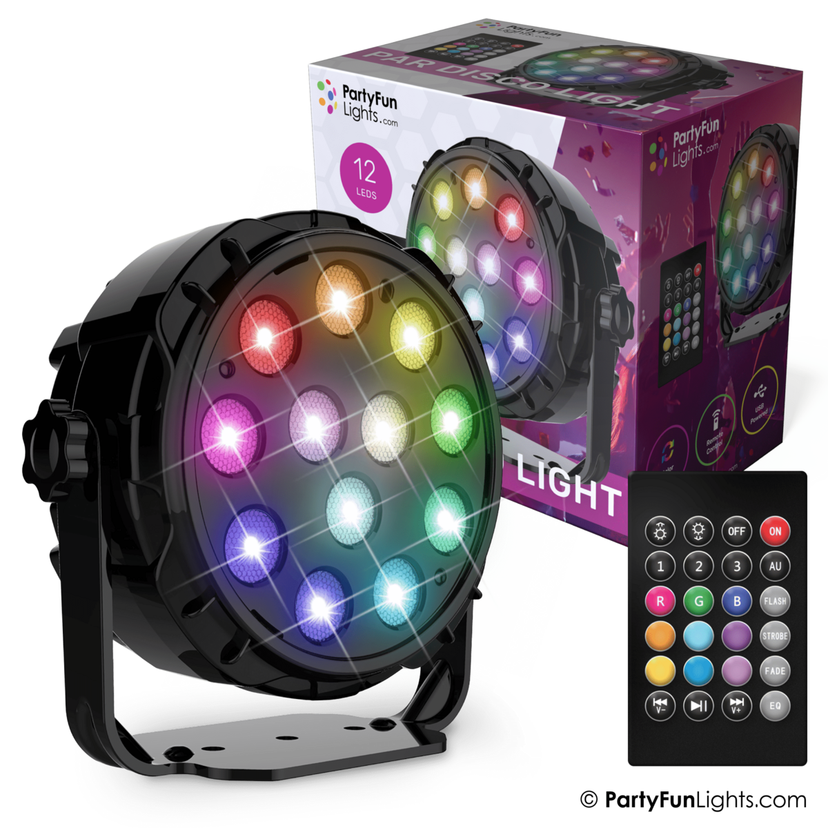 12 LED - PAR - Disco Lamp - with remote control