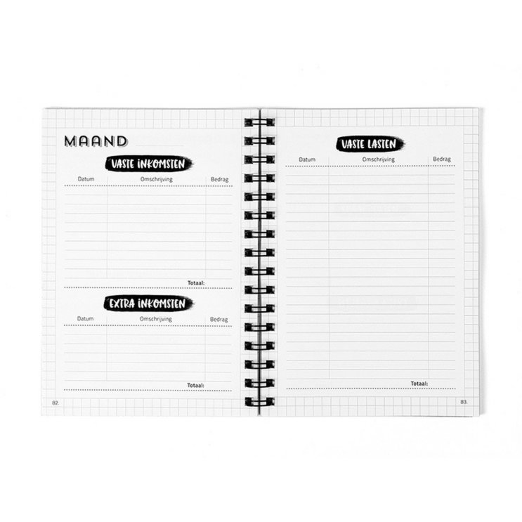 Budget Planner Cash Book A5 // Black and White Household Booklet