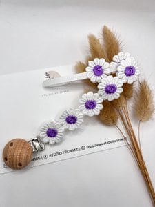Teat cord daisy purple