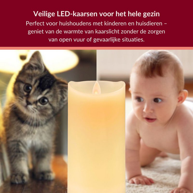Rechargeable LED candles with moving flame - 3 pieces