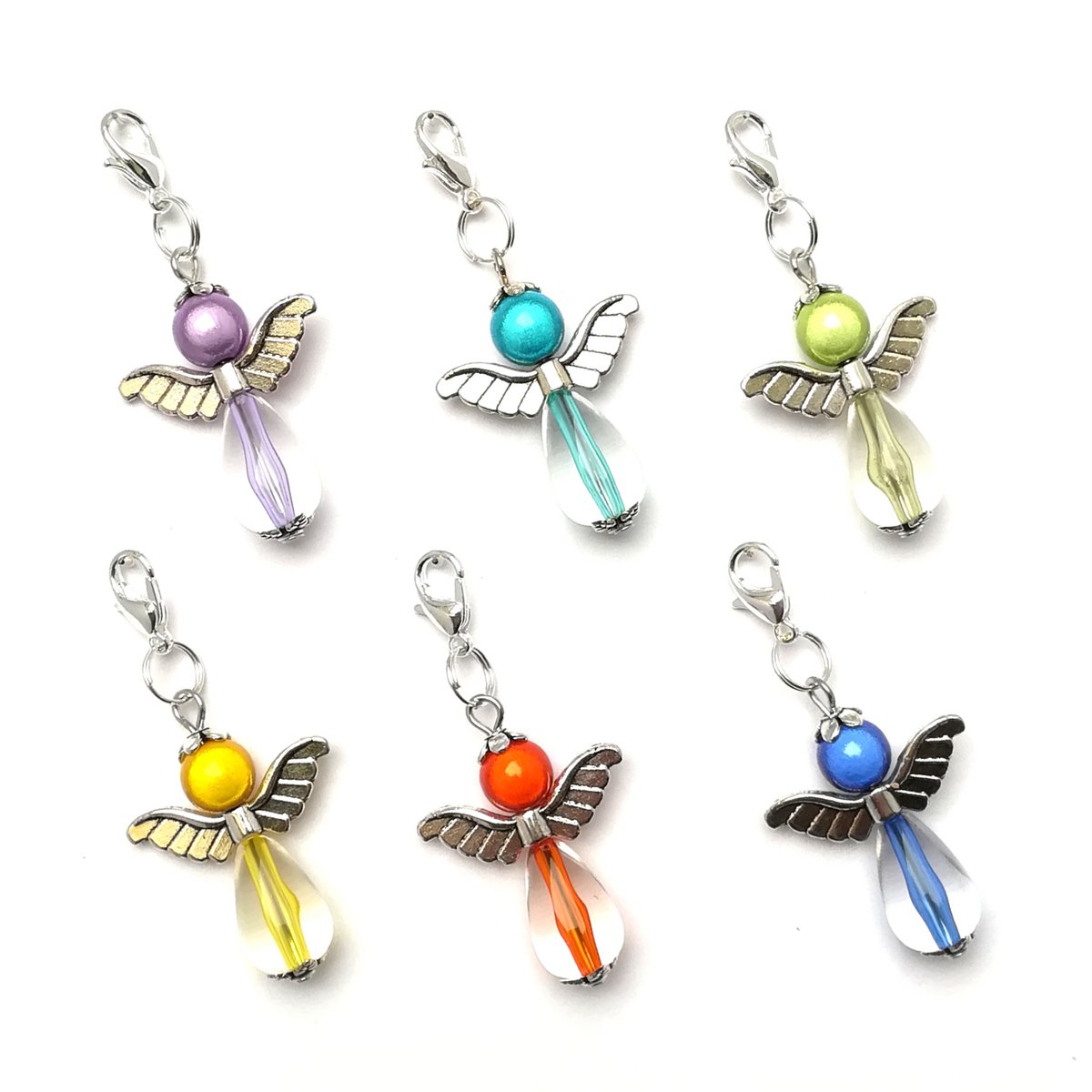 Guardian Angel "Lilly" Keychain, 6-serie set, zilverkleurig