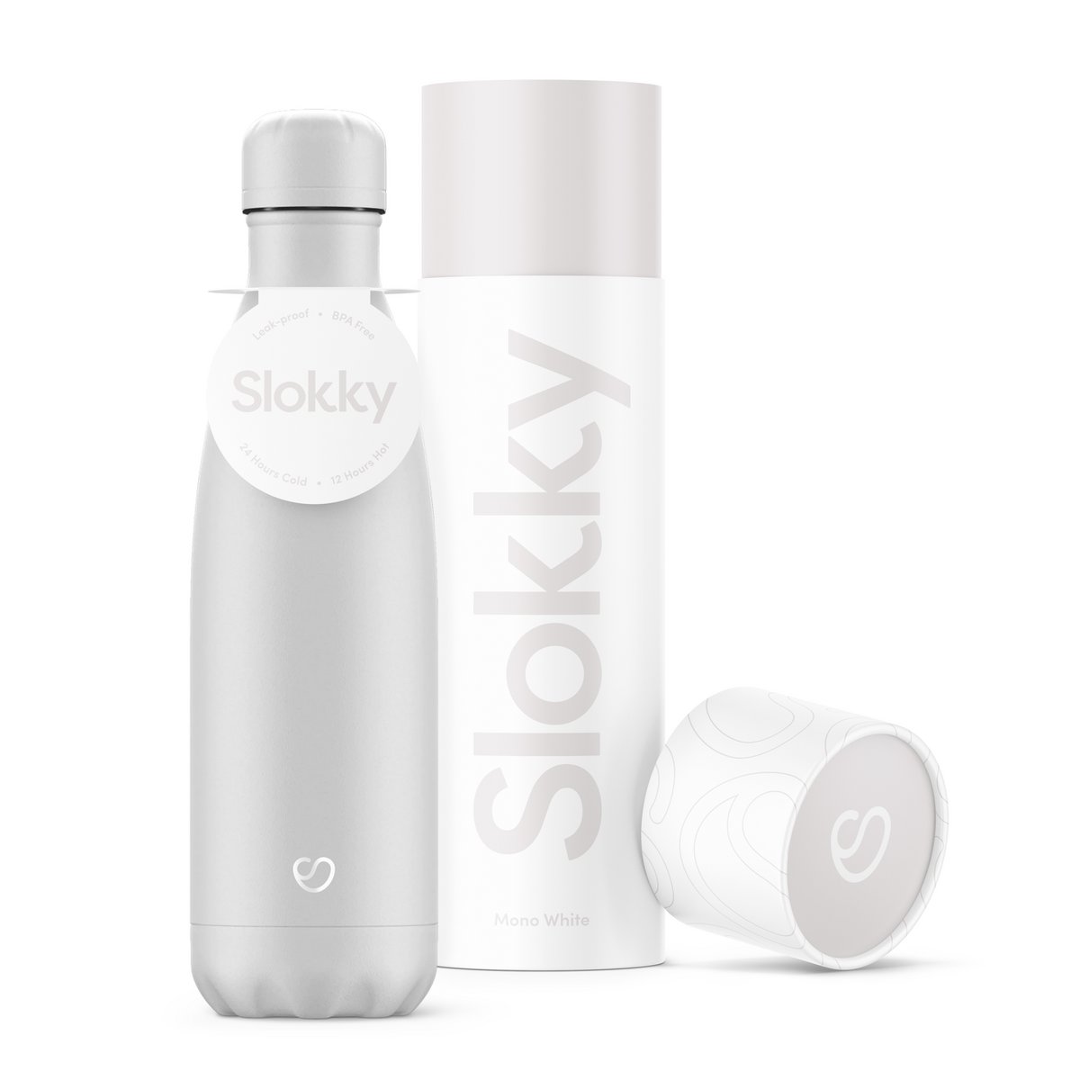 Slokky Mono White Bottle & Lid - 500ml