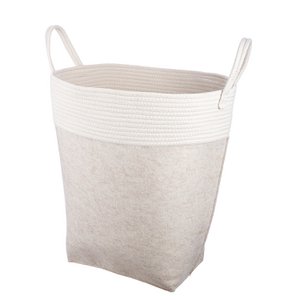 Laundry basket Corda, cream H.60 cm