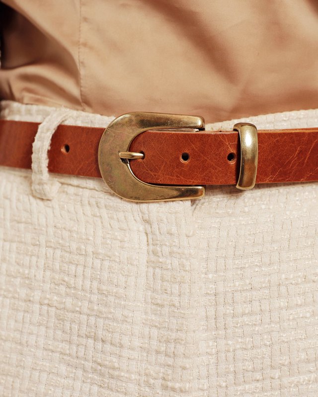 MADE TO ORDER Annie | Classic Belt with Statement Gold Buckle