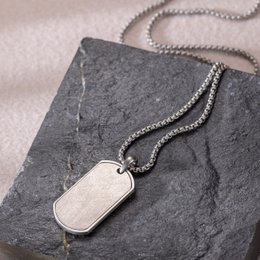 Silver Dog Tag Pendant Necklace