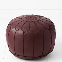 Marokkanischer Leder-Pouf, marokkanischer Ottoman-Pouf