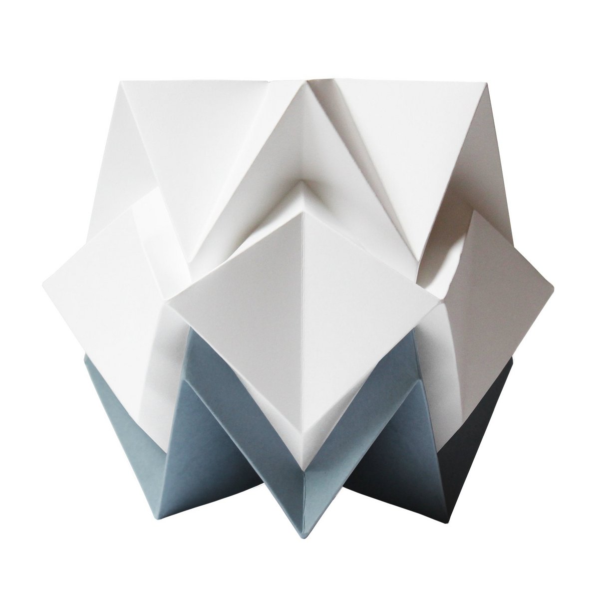 Tweekleurige origami papieren tafellamp - maat M