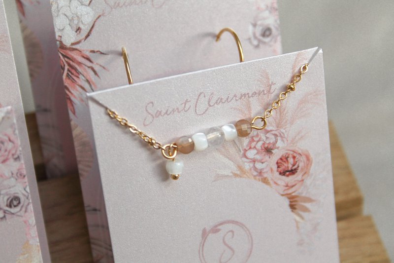 Armbånd Sunstone, Jade & Shell - Guld