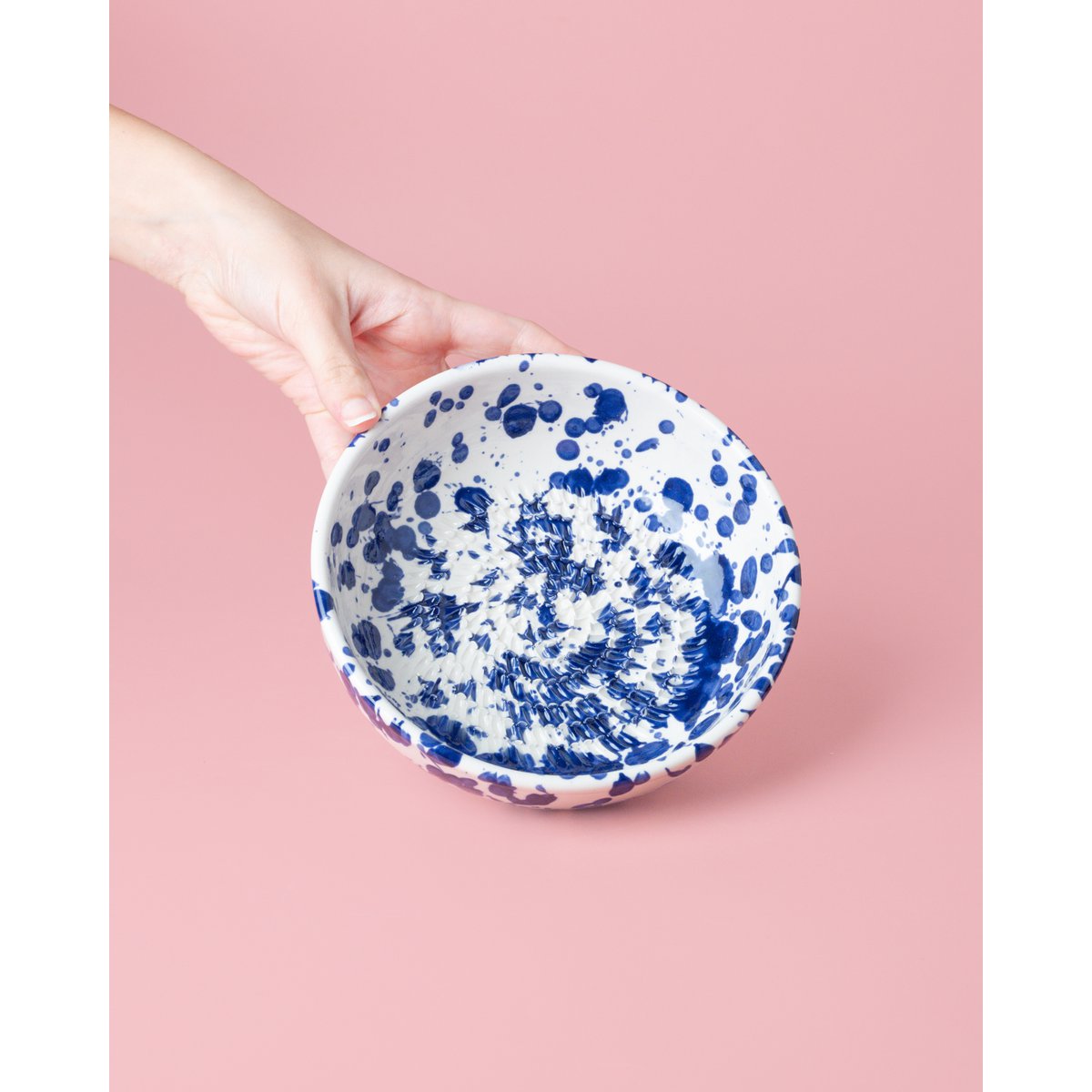 Handgefertigte Keramikplatte Knoblauchreibe / MEDIUM PERSIA Blau