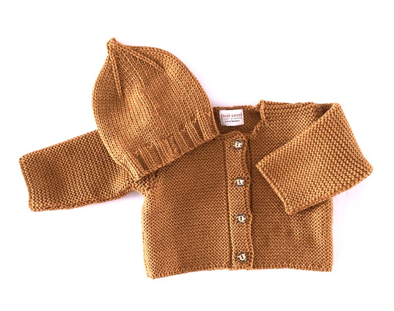 Set: Baby cardigan & Secret Santa hat made from 100% finest merino wool - the perfect gift for a birth