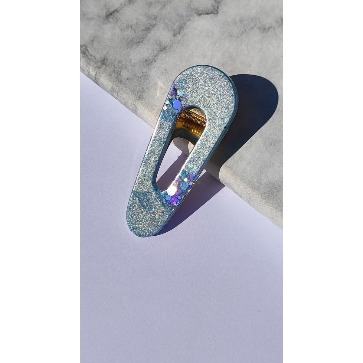 ⋒ pacchetto di clip per capelli in resina - Glow viola (11 articoli) ⋒