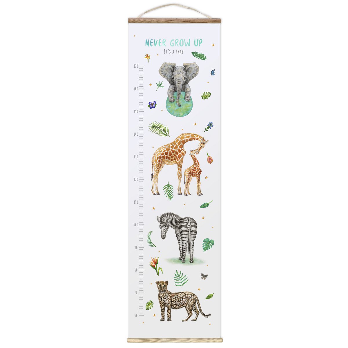 Groeimeter jungle groen - textiel poster