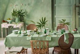 Set/2 Espresso Cups and Saucers Lily&Lotus Light Green 120ml