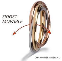 R1067 Rolling Anxiety Fidget Ring Rose Gold Stålfarve