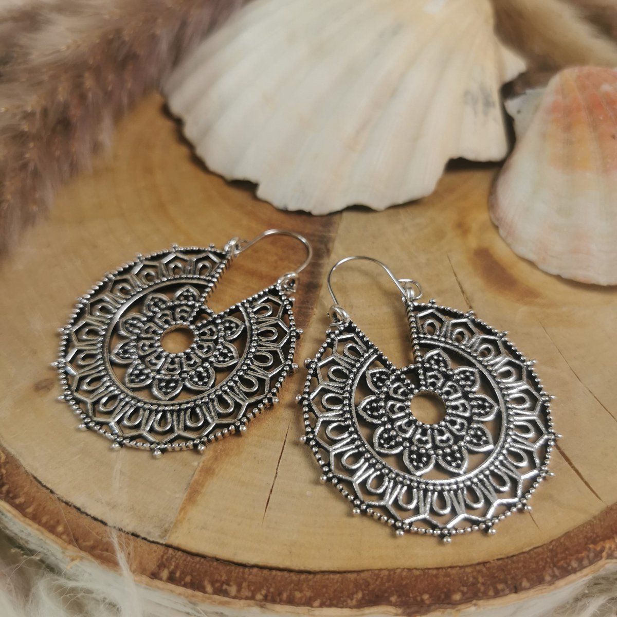 Laura Boho Oorbellen - Vintage Zilver