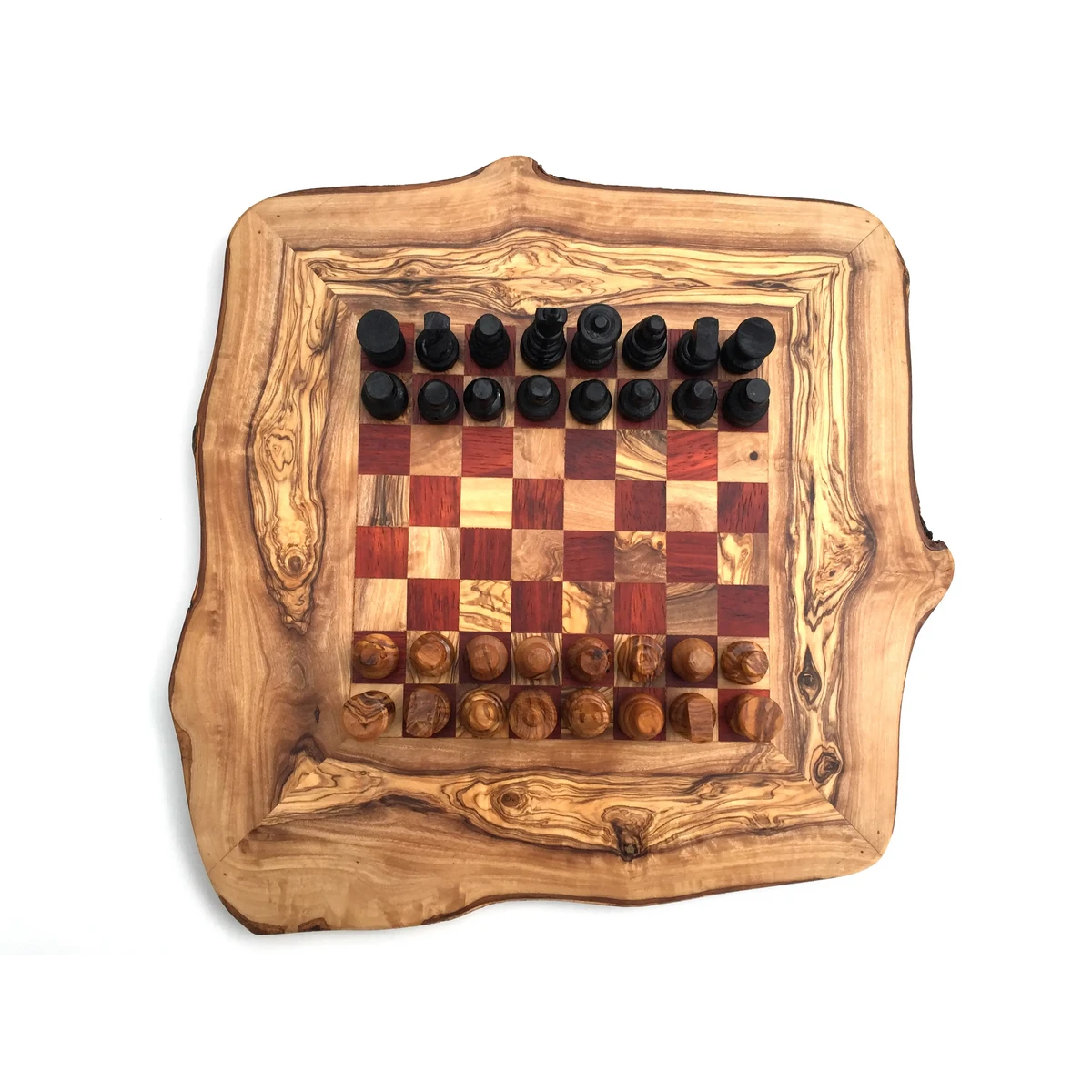 Chess game chessboard Gr. M handmade from olive wood
