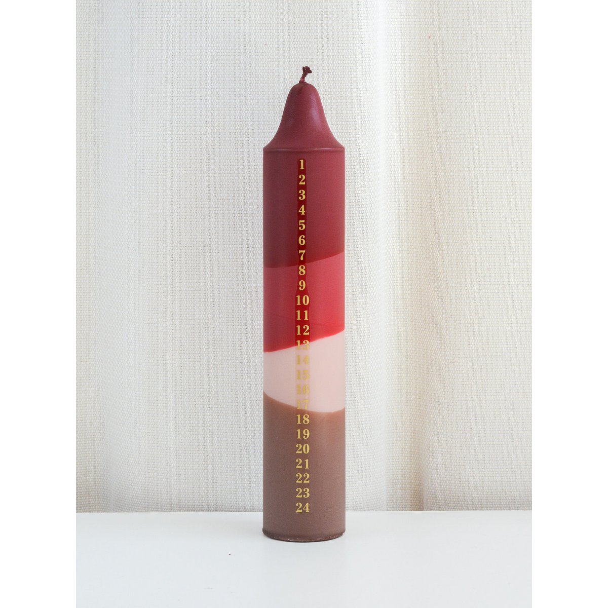 Kalenderlys Rot, Fuchsia, Beige & Brown