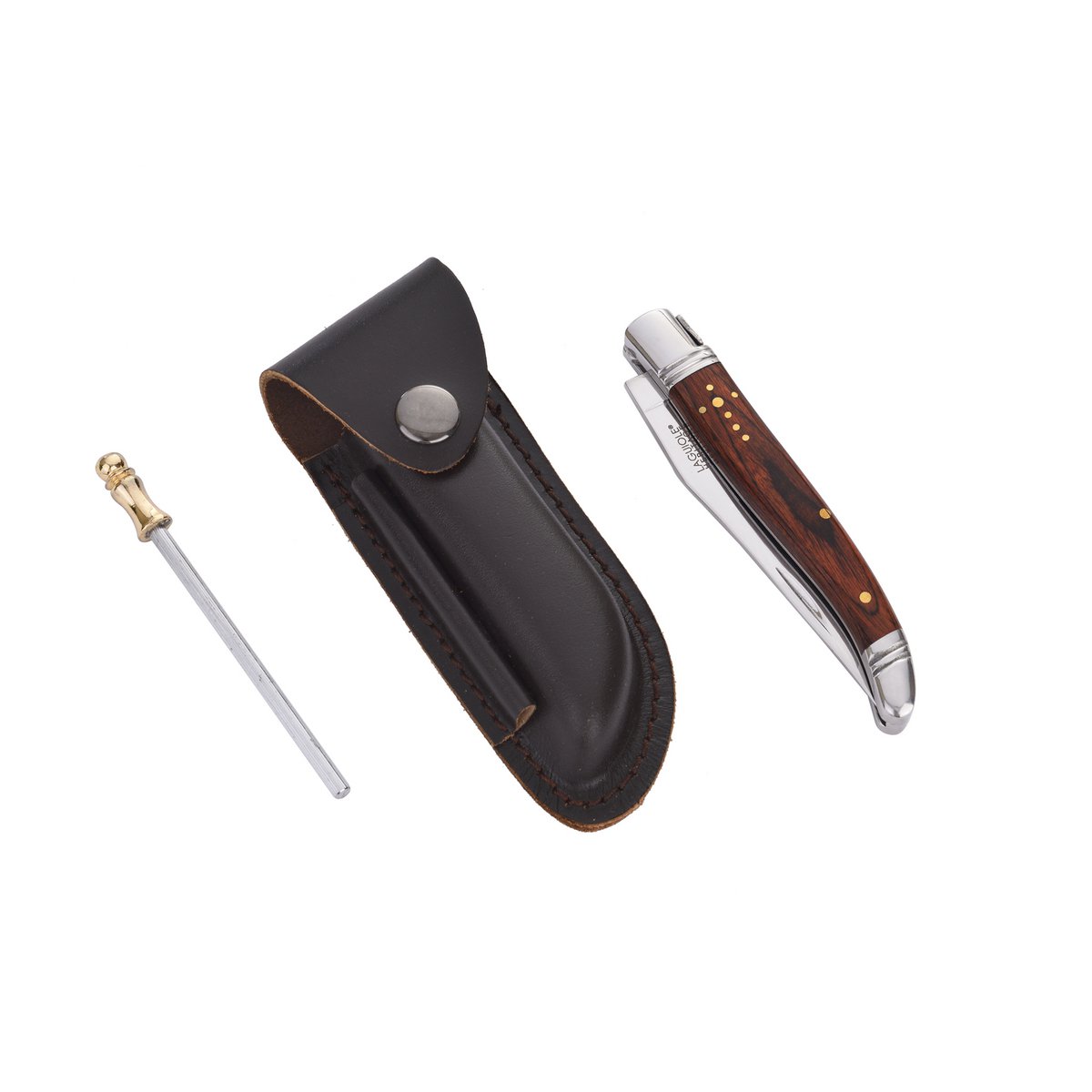 Juego de cuchillos Laguiole Héritage con funda de cuero