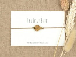 Armband love jaspis goud,zilver RVS