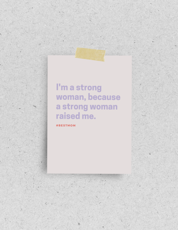 Postkarte "Raised by a strong Women" 