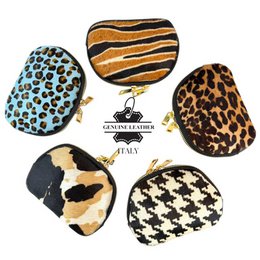 Italian Leather Purse with Fur and Animal Print 10002