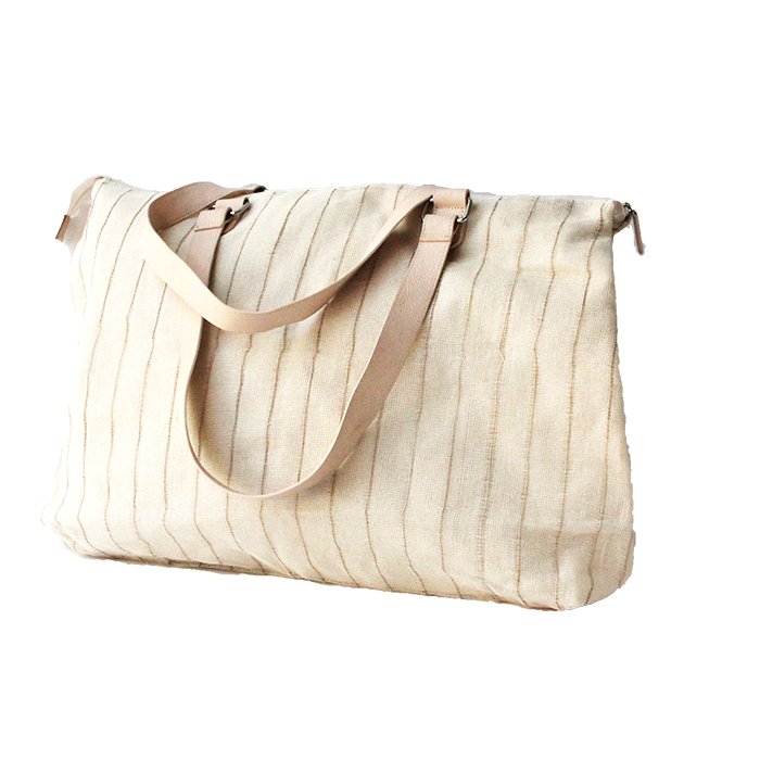ANNA NERA Fairtrade Big Bag M - Met rits - Strandtas - Weekendtas - Shopper M naturel