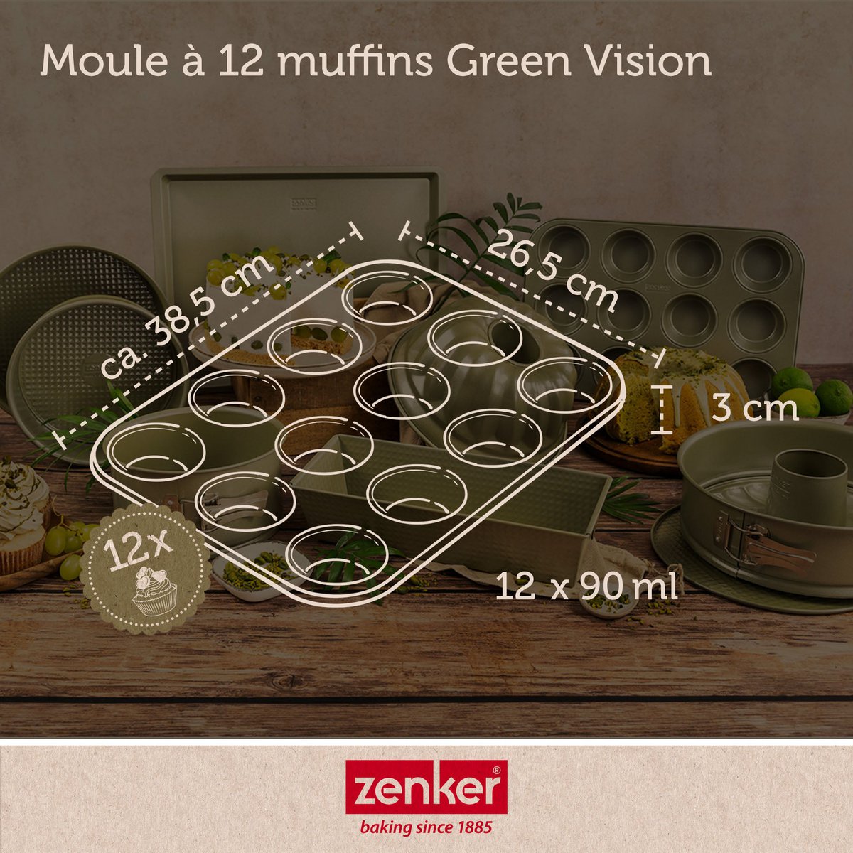 Zenker Green Vision Muffinpan met 12 holtes