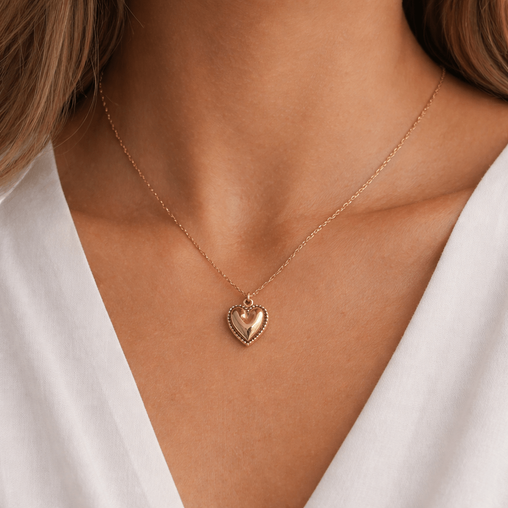 Sweet Heart – Collier coeur doré imperméable