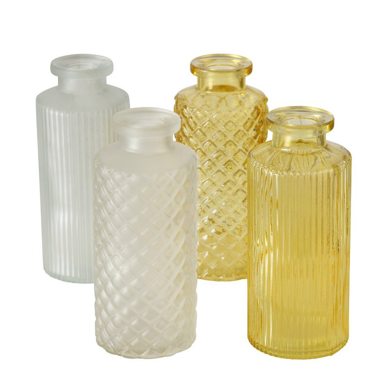 Vase Panja jaune set 4 pièces h14cm