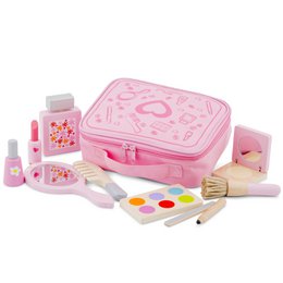 set de maquillaje de madera