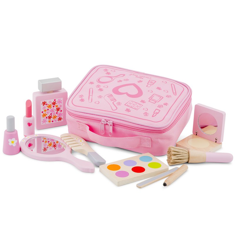 set de maquillaje de madera