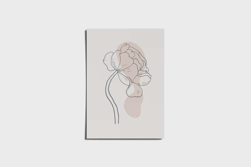 Poster di peonia astratta Boho