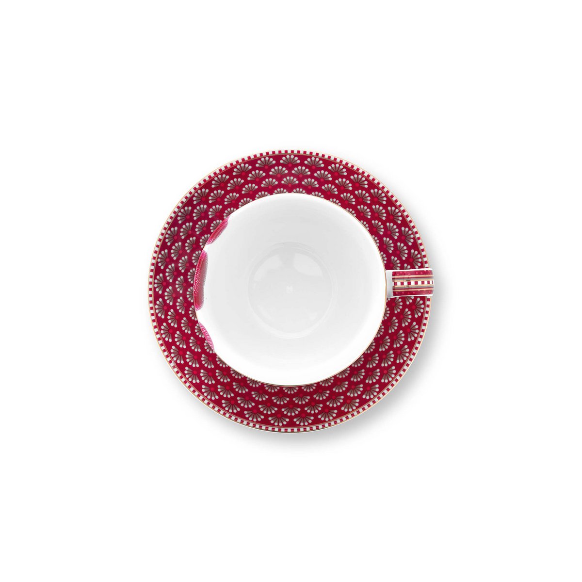 Cup and Saucer Blooming Tales Fantasy Dark Red