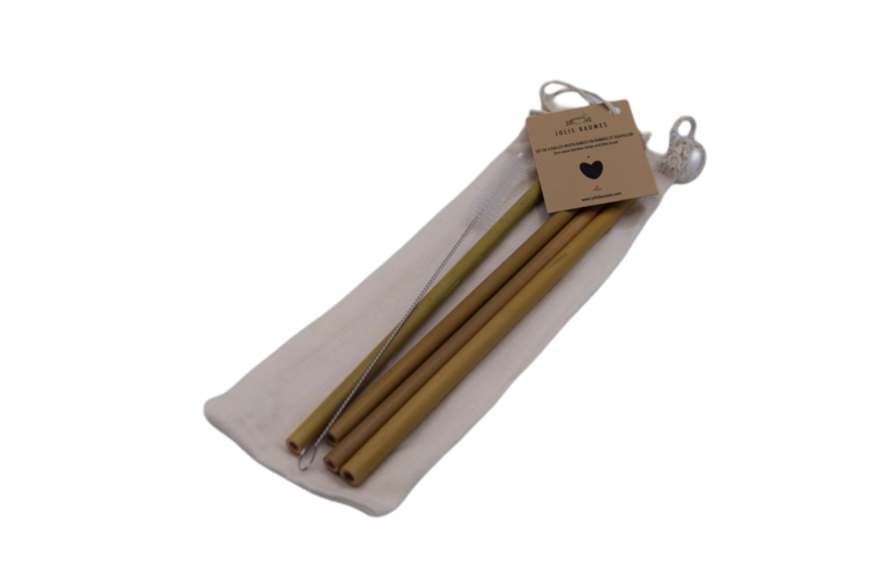 Set mit 4 waschbaren Strohhalmen und Flaschenbürste