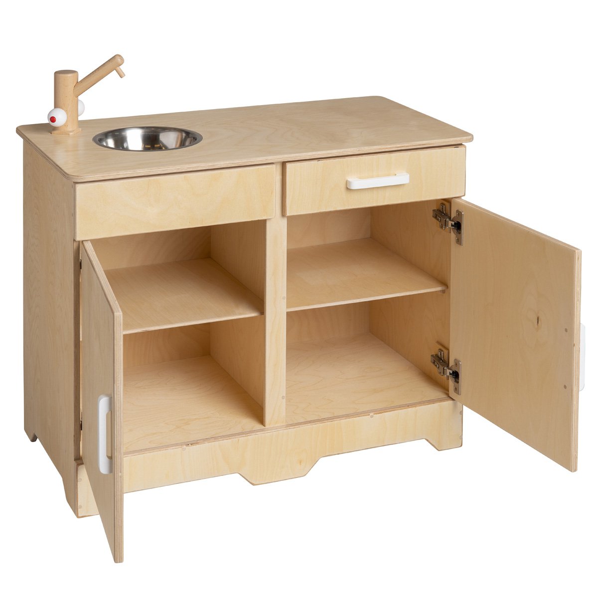 Cocina / cocina de juguete de madera Van Dijk Toys - Natural con blanco (calidad de cuidado infantil)