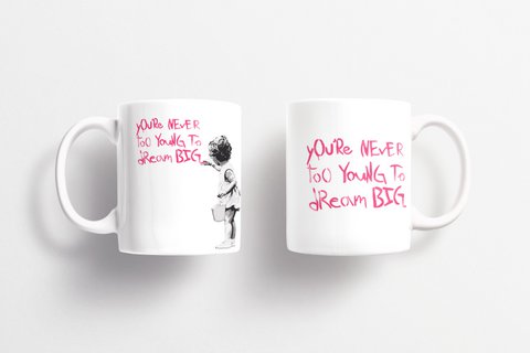 Banksy Ceramic Mug 325ml - Dream Big