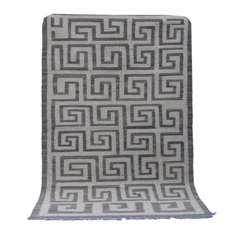 Tapis Kilim gris fumé moderne